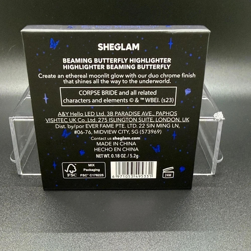 SHEGLAM x The Corpse Bride Eyeshadow Palette, Highlighter, and Ghostly Glitter